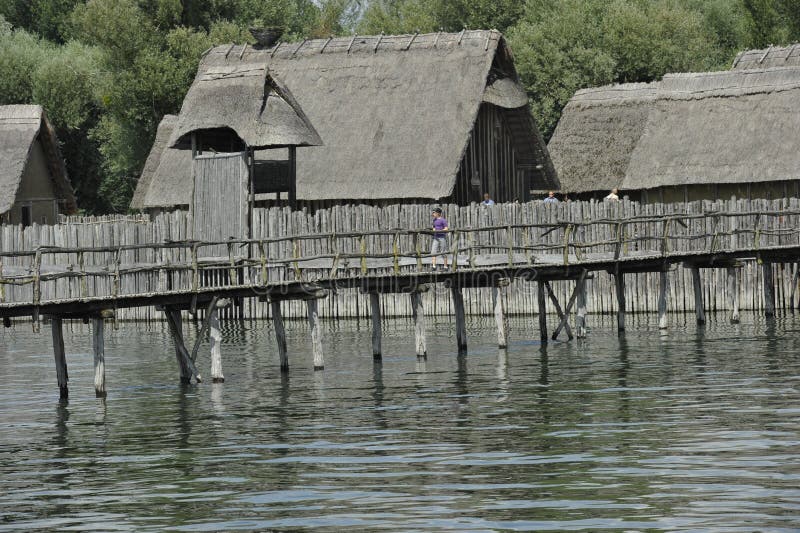Stone Age Stilt House Village Editorial Stock Photo Image of wooden
