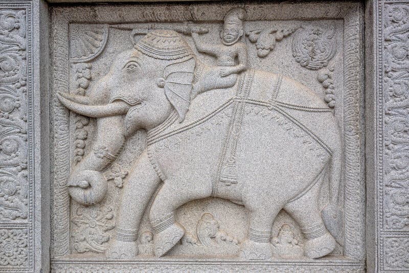 Ancient Hindu Sculptures Elephants Stock Photo Image of history