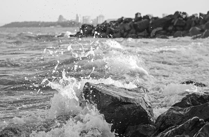 Stone beach in stormy weather 2