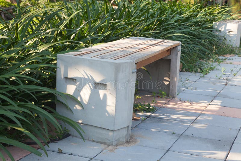 Stone bench in the park stock photo. Image of outdoor 111182790
