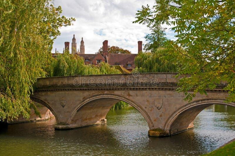 Stone bridge over Cam river stock photos
