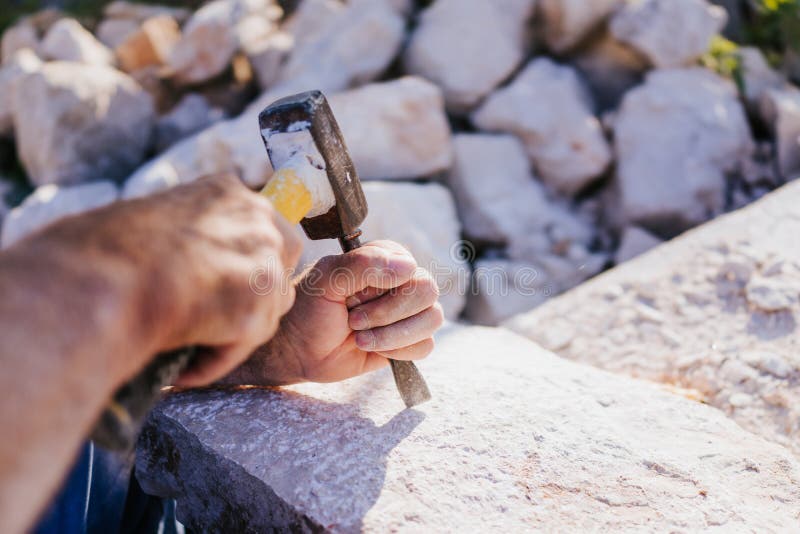 Stone carving stock image. Image of carve, hand, artisan 185157729