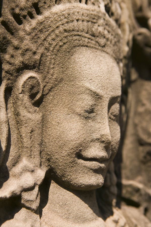 Stone caving in Cambodia.