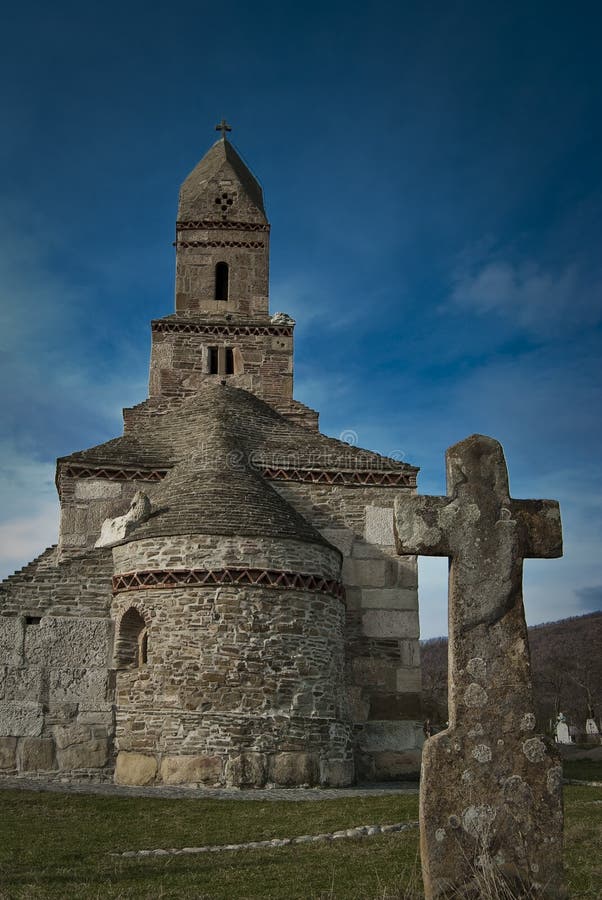 Stone church religious scene