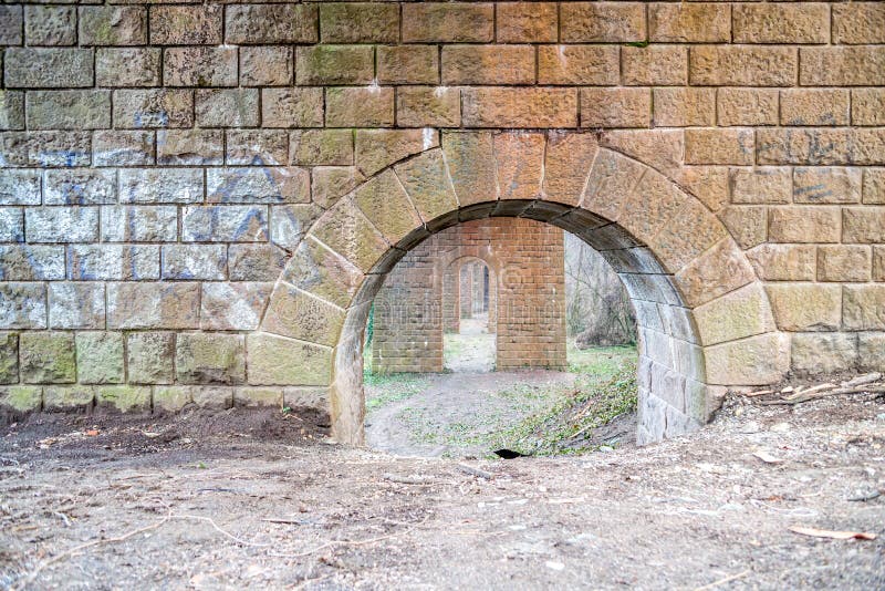 Stone columns for historical railroad bridge in Bratislava