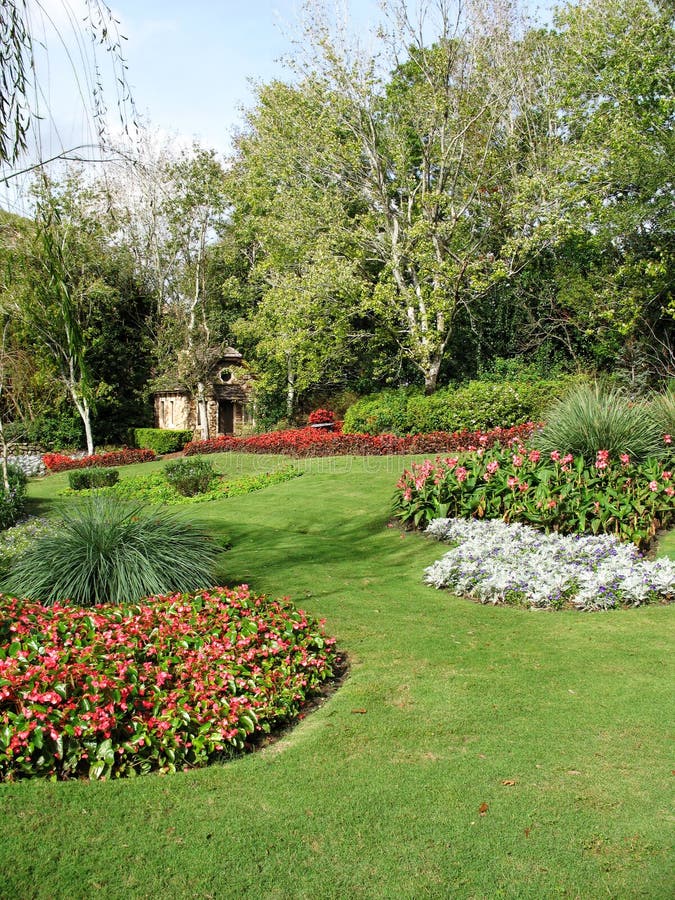 Stone Cottage in Formal Garden