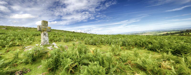 Stone Cross on Bodmin Moor stock images