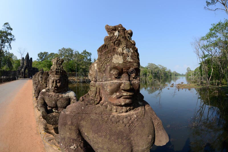 CAMBODIA SIEM REAP ANGKOR THOM SOUTH GATE