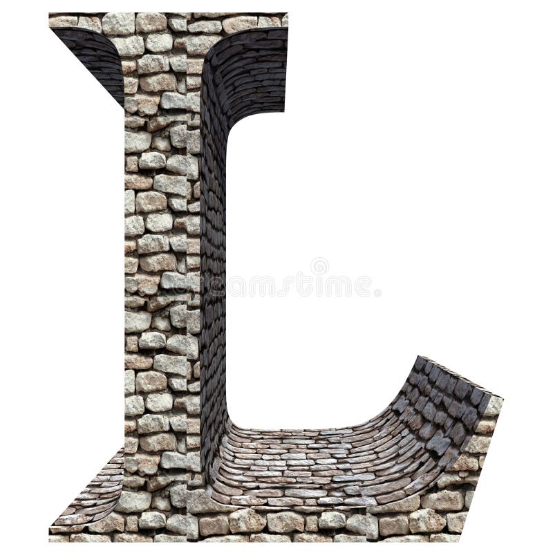 Stone font isolated on white background stock illustration