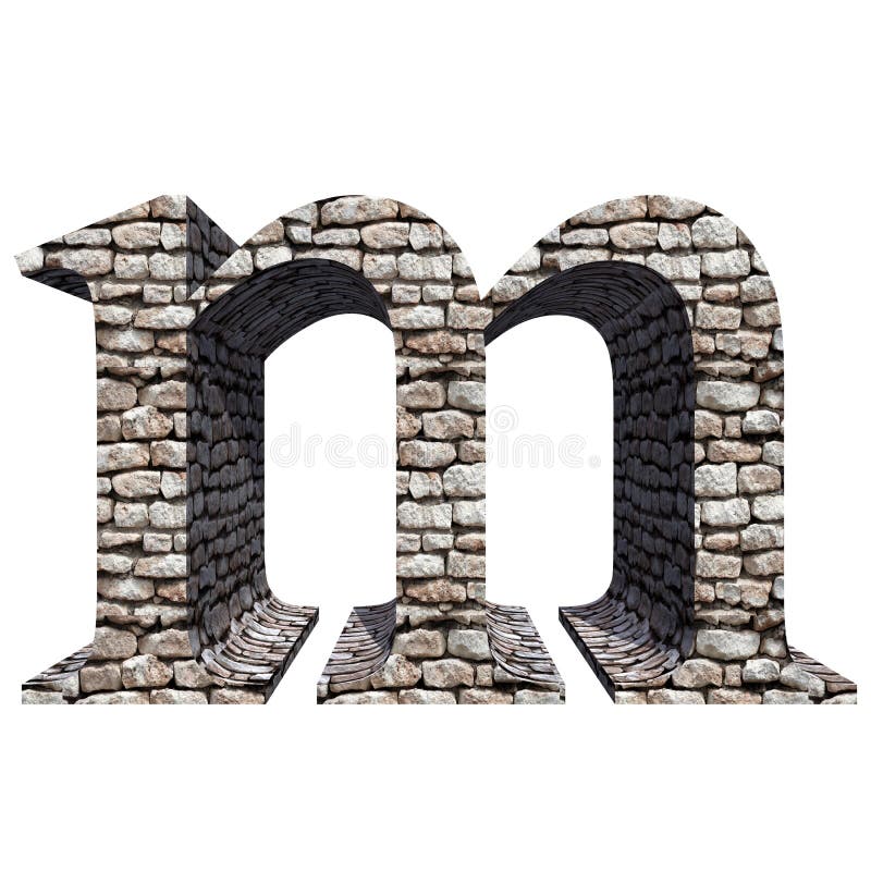 Stone font isolated on white background stock illustration
