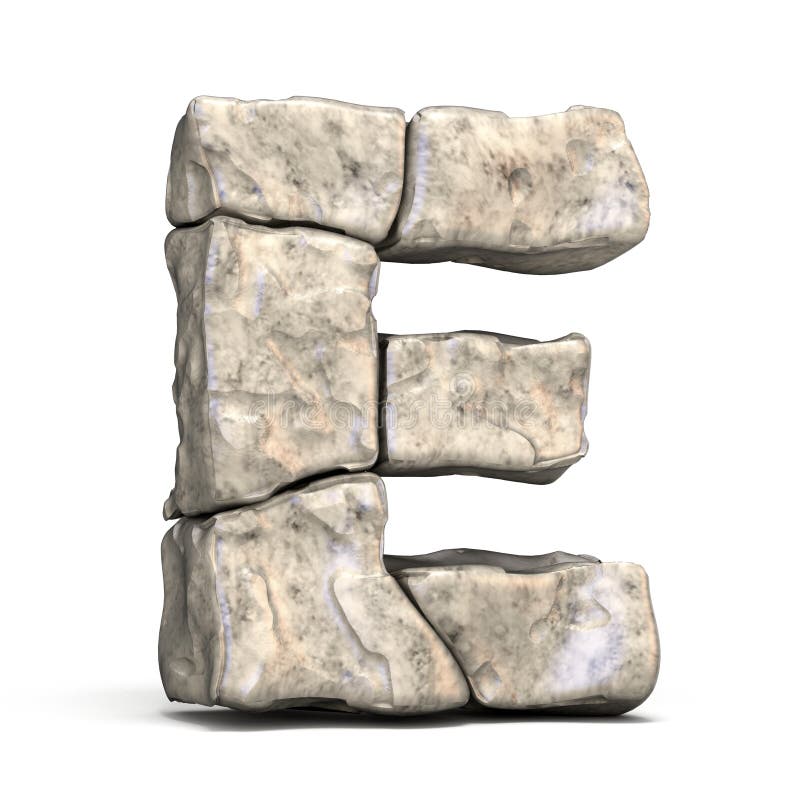 Stone Font Letter E 3d Stock Illustration Illustration Of Construction