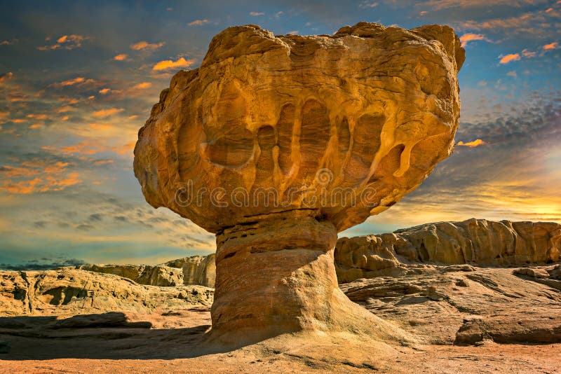 Stone formation in geological nature park Timna, Israel