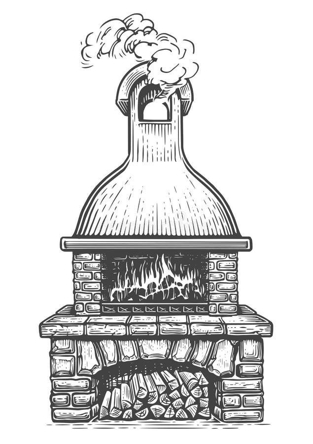 Sketching up drawing of wood fired oven