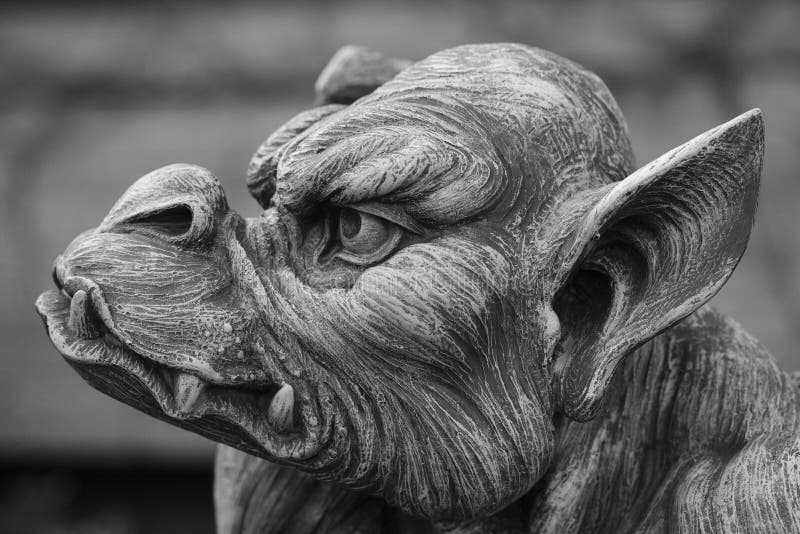 Stone gargoyle head stock photo. Image of statue, nose 6296808