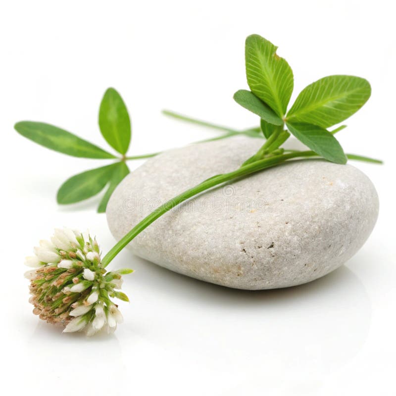 Stone and Grass Λουλούδι απομονωμένο σε λευκό φόντο διανυσματική απεικόνιση
