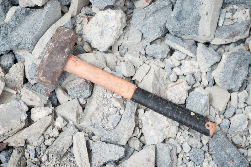 An Old Stone Hammer On White Background . Ancient Axe Female For
