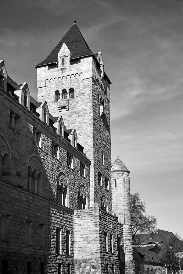 Stone Historic Imperial Castle with Towers in Poznan Stock Image ...