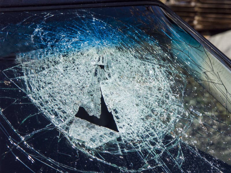 Stone hits of a windshield stock image. Image of luck - 111498597