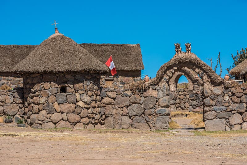 Stone House in the Peruvian Andes Puno Peru Stock Photo Image of rock