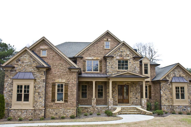 Stone House on White