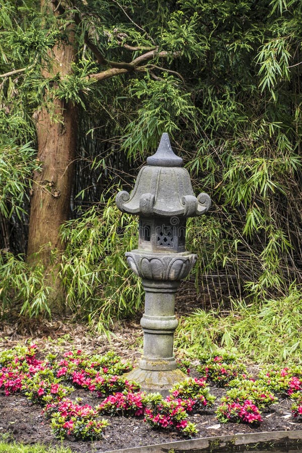 Stone Lantern Katsura Lantern in Japanese Garden Stock Photo Image of
