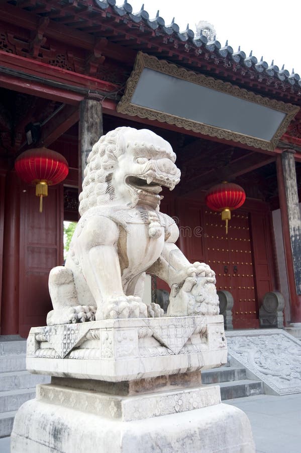 A stone lion in china