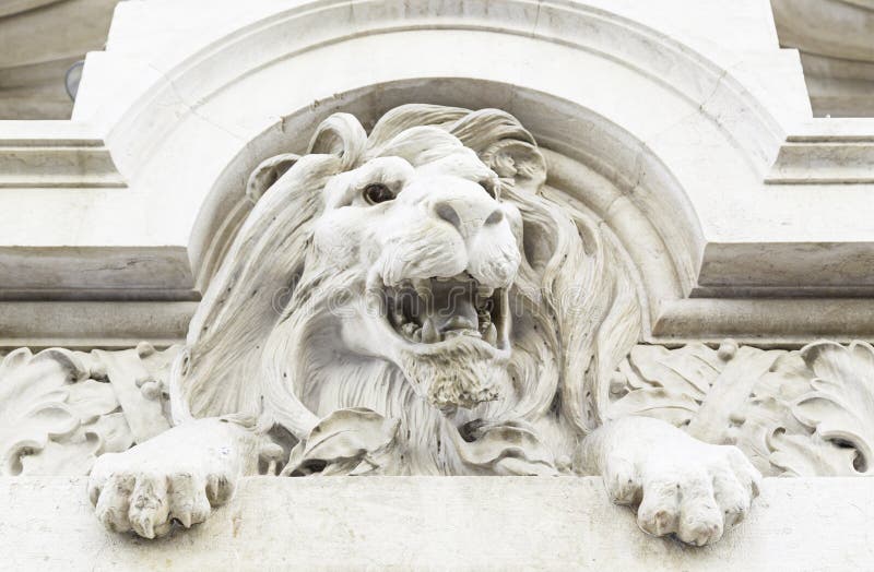 Stone lion statue