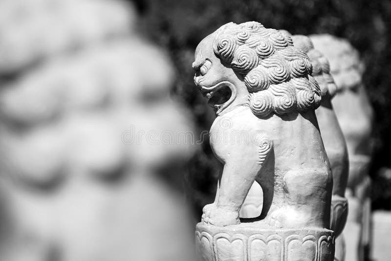 The stone lions stock image. Image of temple, lion, sculpt 13168119