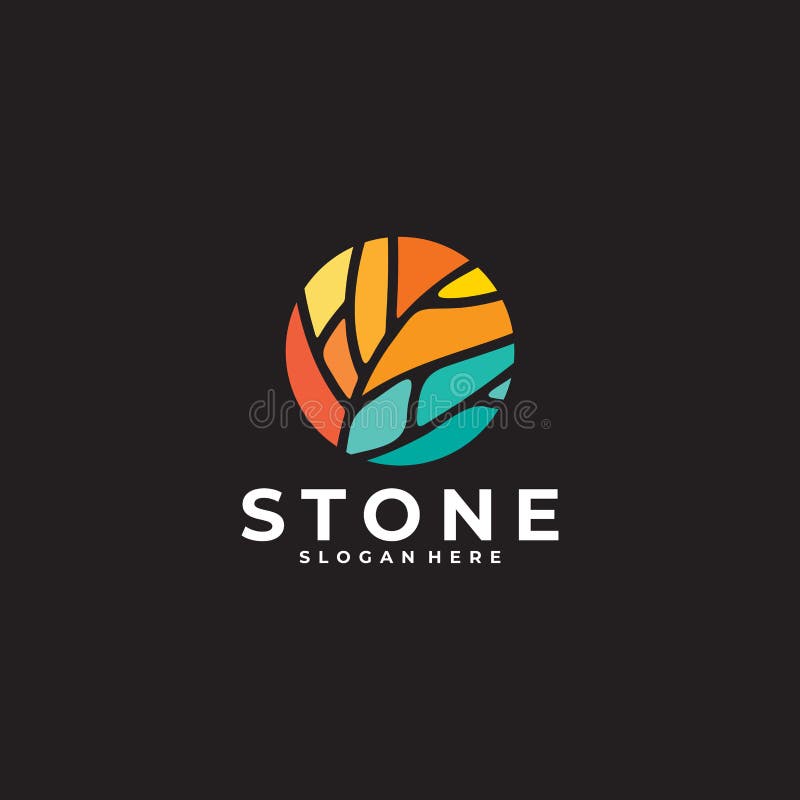 Stone Logo Vector Design Template Stock Vector Illustration of grid