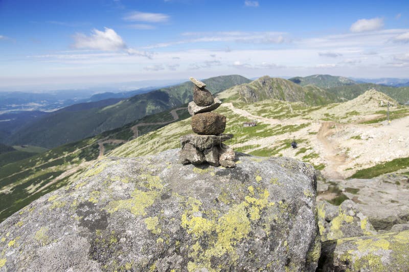 Stone men on the top of mount Chopok, Low Tatra mountains, Low Tatras