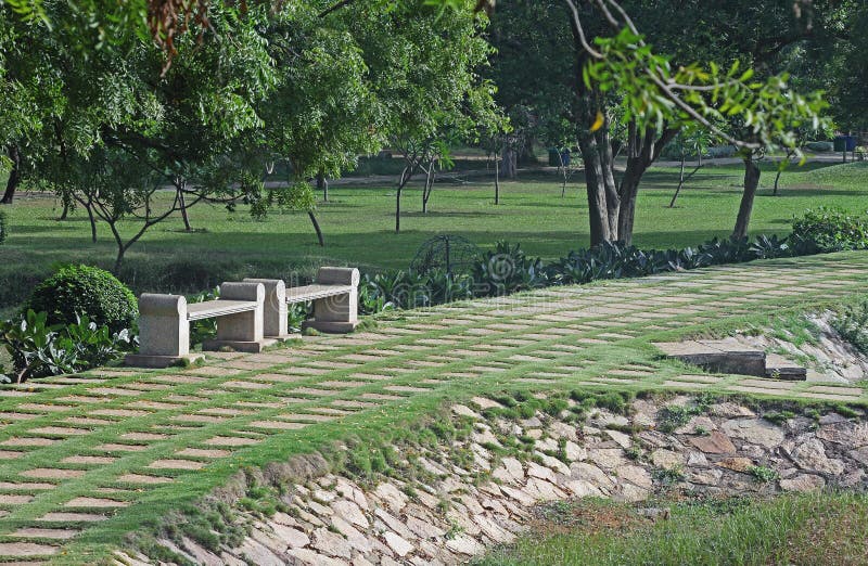 Stone Park Benches stock photo. Image of stone, rest 57804766