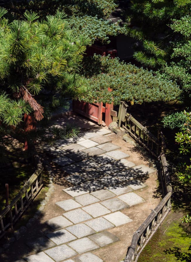 Stone path in a Japanese garden