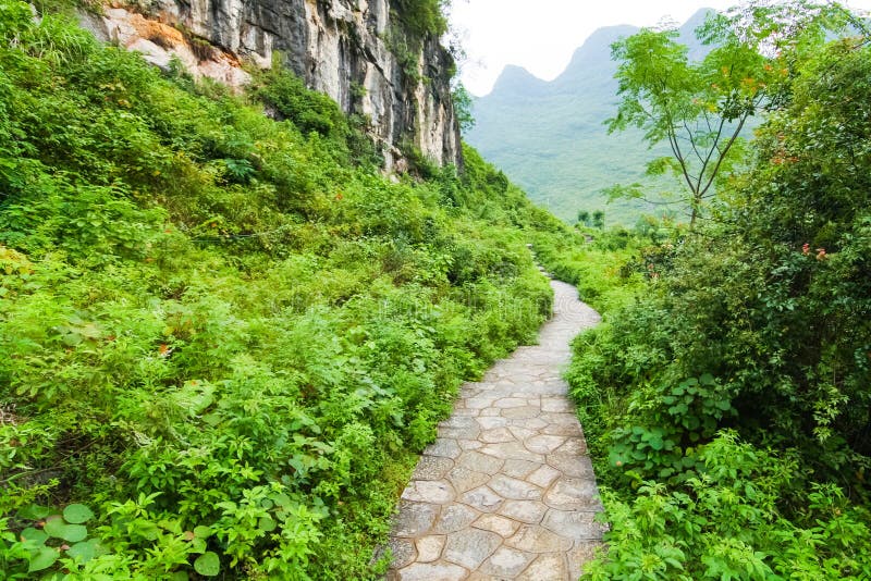 Stone path in yangshuo china