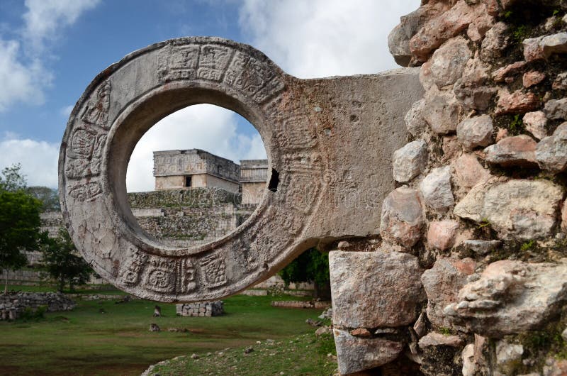 Stone ring for ball games in Uxmal, Yucatan stock photography Stone ring for ball games in Uxmal, Yucatan stock photography