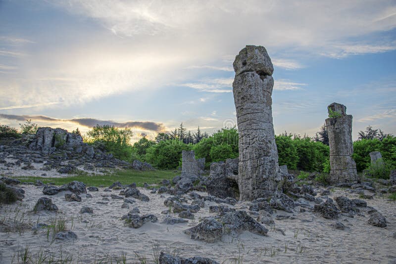 Stone ruins in the desert. stock photo. Image of arab 266689612