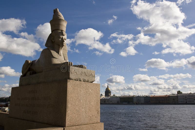 The stone sculpture of the sphinx