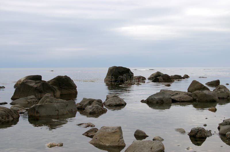 Stone seaborne, low tide.