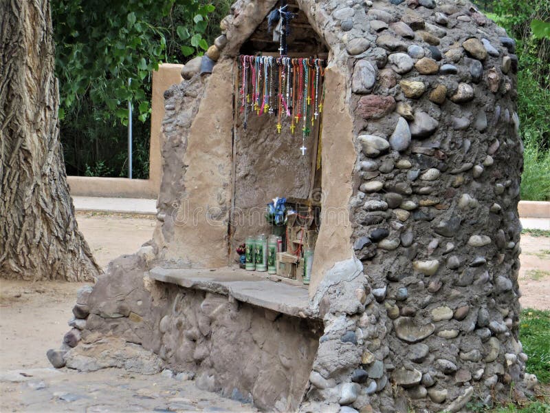 Stone shrine, Chimayo, New Mexico stock image Stone shrine, Chimayo, New Mexico stock image