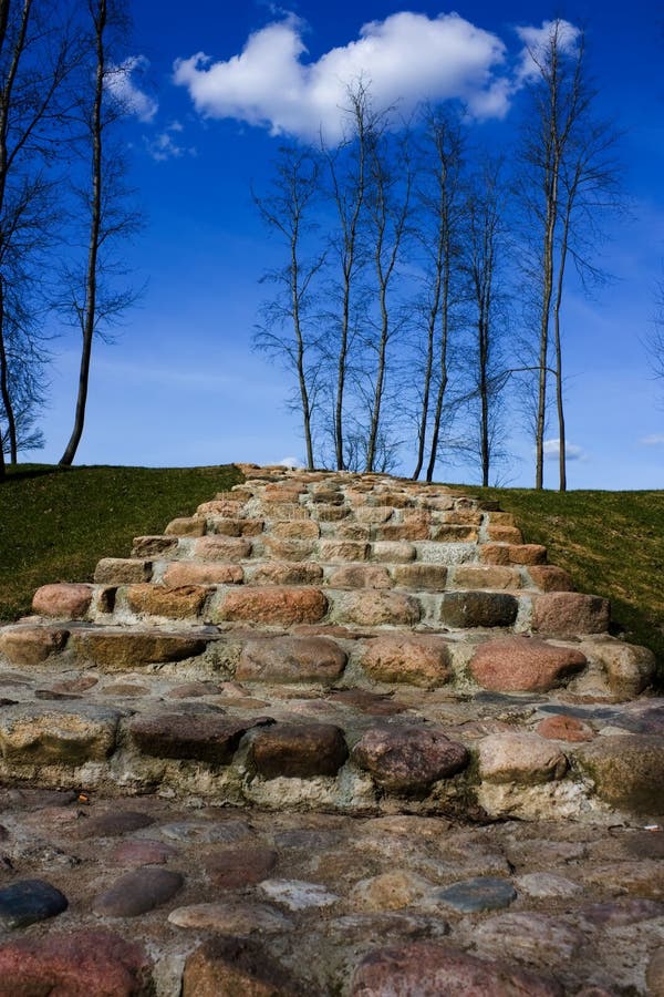 Stone staircase, blue sky