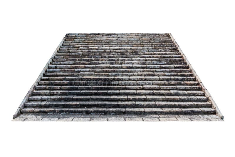 Stone staircase isolated on white stock images