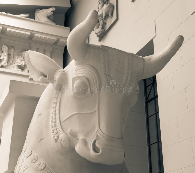 Stone statue of the bull editorial stock image. Image of landmark