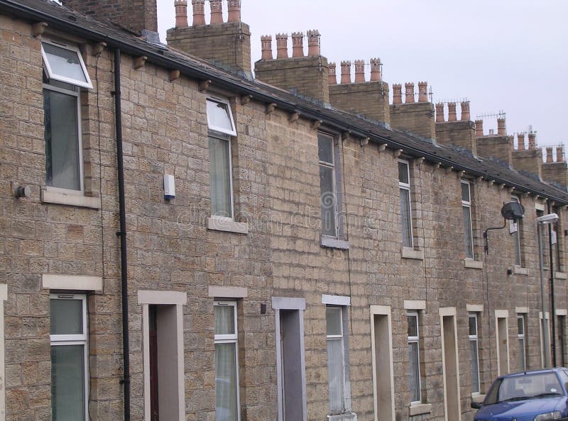 Stone Terraced Houses, Accrington, U.K. Stock Photo Image of houses