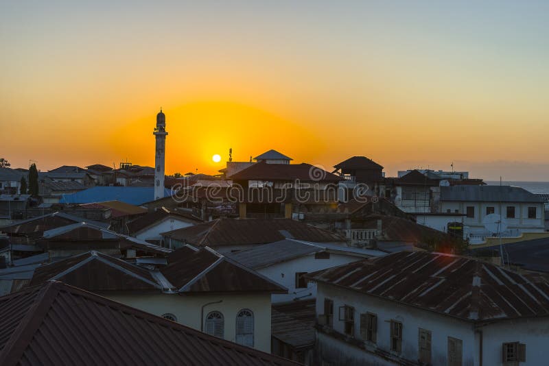 Stone Town in Zanzibar at night