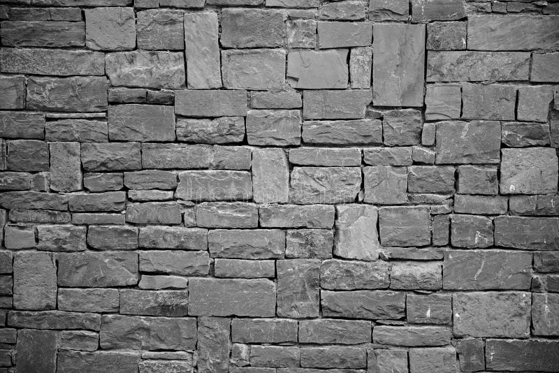 Stone wall background, black and white