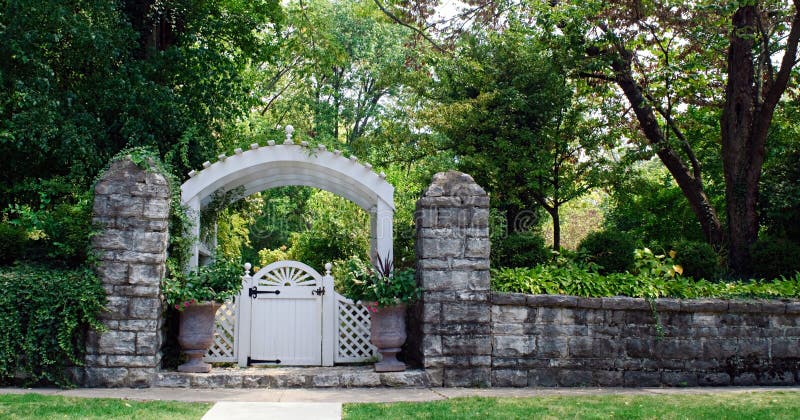 Stone Wall with Garden Gate royalty free stock photo Stone Wall with Garden Gate royalty free stock photo