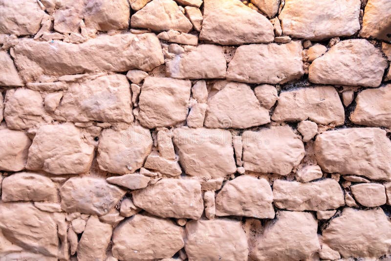 Stone Wall Painted Background, Texture. Old Stonewall Traditional