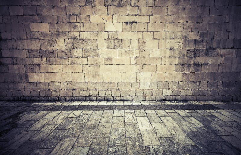 Stone Wall and Pavement. Instagram Effect Stock Photo - Image of rough,  building: 42188354