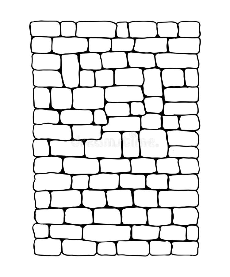 Stone Wall Vector Sketch Texture Stock Vector - Illustration of vector