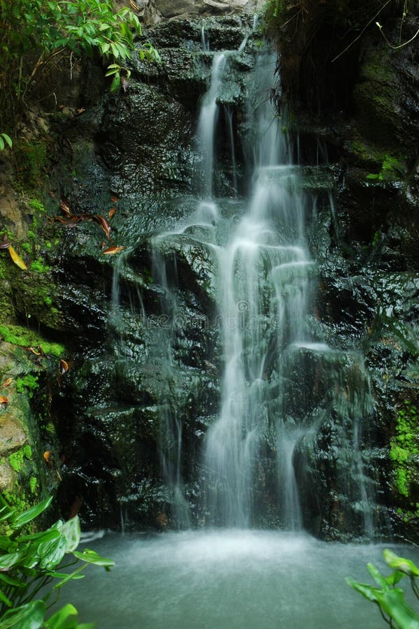 Stone wall and water fall