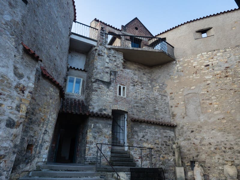 Stone Walls and Fortifications of Prague Castle Stock Image Image of
